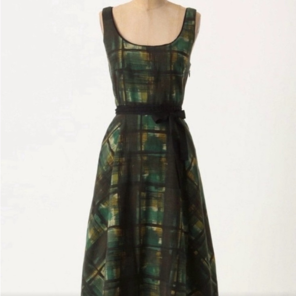 Maeve (Anthro) Green Plaid Dress